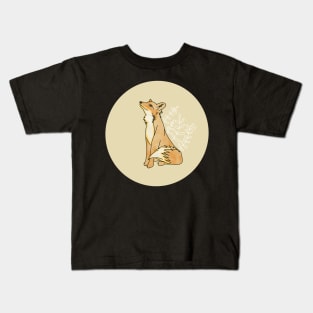 Fox and linear florals modern art sticker Kids T-Shirt